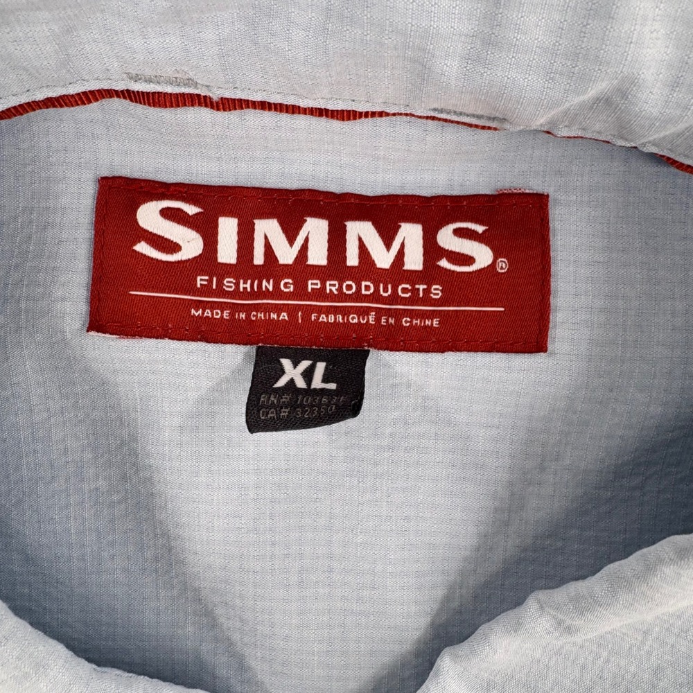 Simms Fishing Products Mens XL Blue Short Sleeve Button Up Fishing Shirt 38897‎ - Picture 2 of 9